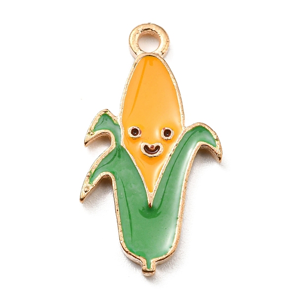 

PandaHall Thanksgiving Day Alloy Enamel Pendants, Light Gold, Corn, 23x12x1.5mm, Hole: 1.8mm Alloy+Enamel Corn Gold