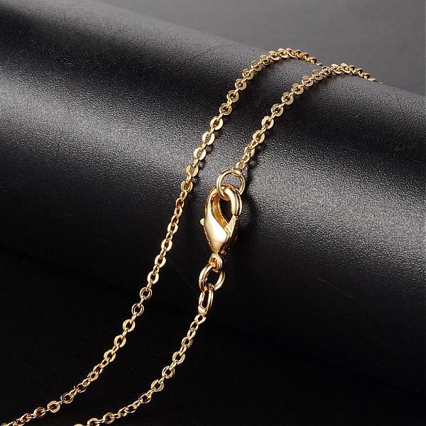 

PandaHall Brass Necklaces, Cable Chain, with Lobster Clasp, Golden, 17.72 inch, 1.5mm Brass