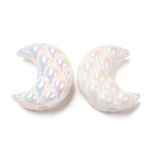 

PandaHall Opaque Acrylic Beads, AB Color Plated, Moon, White, 20x17.5x9.5mm, Hole: 3mm Acrylic Moon White