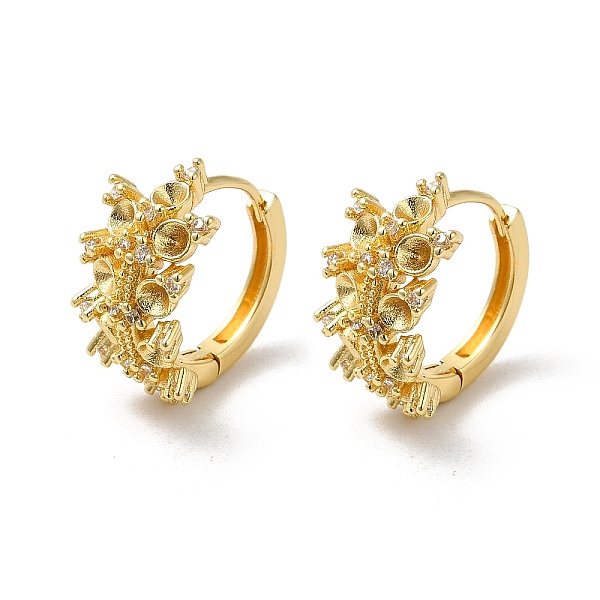 

PandaHall Rack Plating Brass Micro Pave Cubic Zirconia Hoop Earrings Finding, Earring Settings for Rhinestone, Cadmium Free & Lead Free...