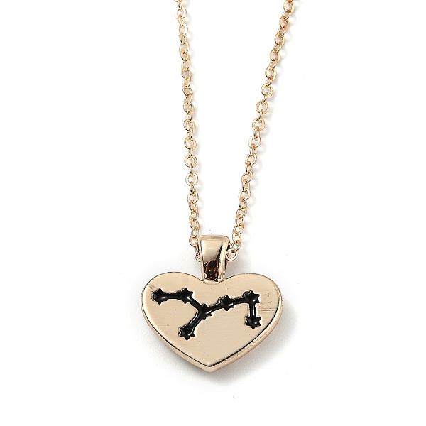 

PandaHall Golden Plated Heart with Constellation/Zodiac Sign Alloy Enamel Pendant Necklaces, Black, Virgo, 17.2~17.63 inch(43.7~44.8cm)...