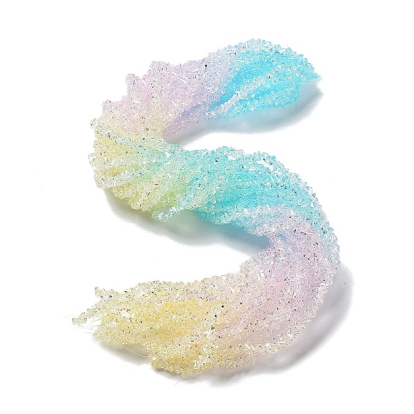 

PandaHall Transparent Glass Bead Strands, Segmented Multi-color Beads, Triangle, Light Sky Blue, 4.5x4.5x3mm, Hole: 0.9mm, about...