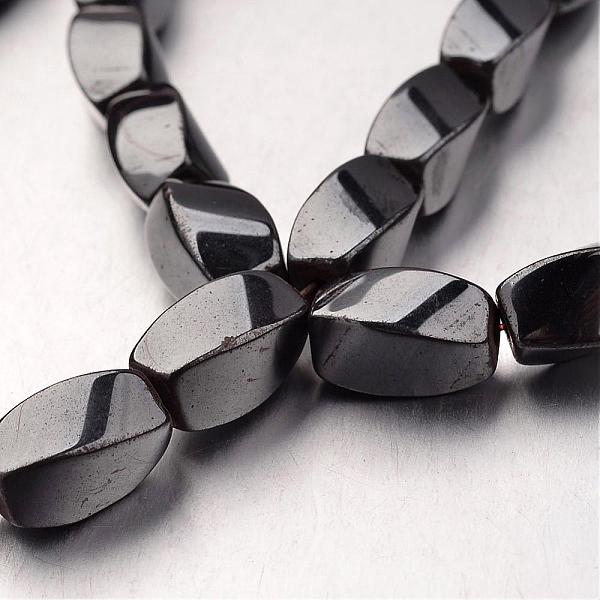 

PandaHall Non-magnetic Synthetic Hematite Beads Strands, Twisted Oval, Original Color, 12x8mm, Hole: 1mm, about 33pcs/strand, 15.7 inch...