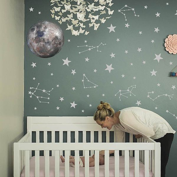 

PandaHall SUPERDANT Star Moon Constellation Wall Stickers Twelve Constellations Stars Wall Stickers for Nursery Room Art Mural Kids Room...