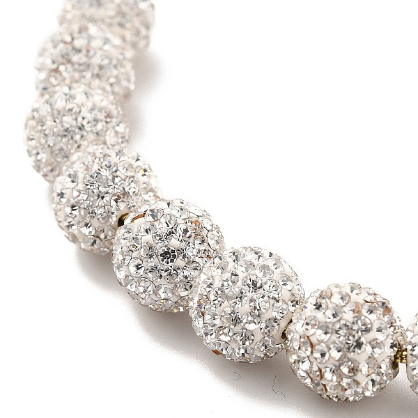

PandaHall Rhinestone Round Beaded Slider Bracelets, Real 18K Gold Plated Brass Jewelry for Women, Crystal, Bead: 10mm, Inner Diameter..., Clear