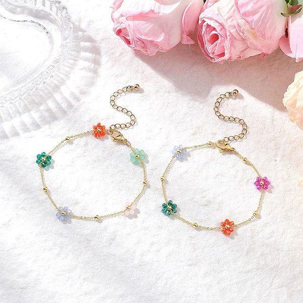 Brass Glass Flower … - image