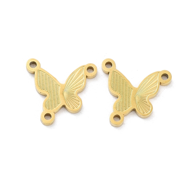 

PandaHall Ion Plating(IP) 316L Surgical Stainless Steel Chandelier Component Links, 3-Loop Connector, Butterfly, Real 18K Gold Plated...