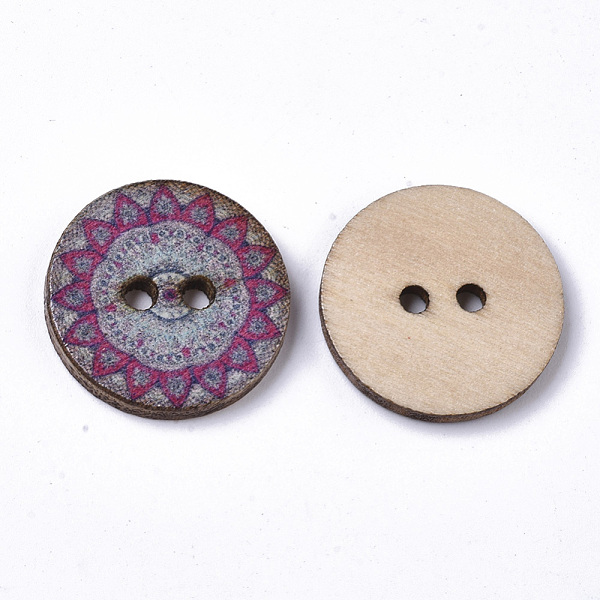 2 отверстия печатных деревянные кнопки