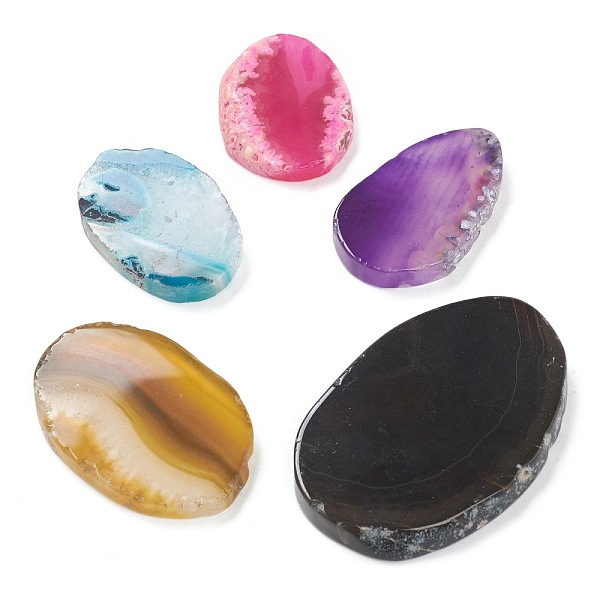 Cabochon A Fette Di Agata Naturale Grezza Grezza