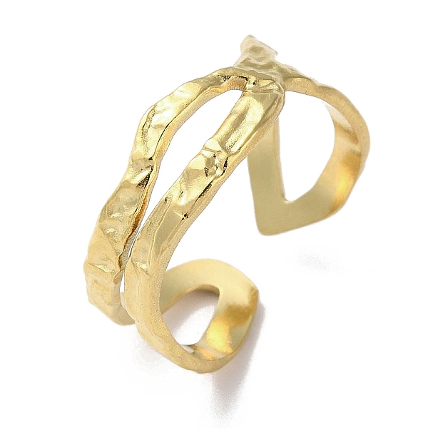 

PandaHall 304 Stainless Steel Open Cuff Ring, Criss Cross, Real 18K Gold Plated, US Size 7 1/4(17.5mm) 304 Stainless Steel Others