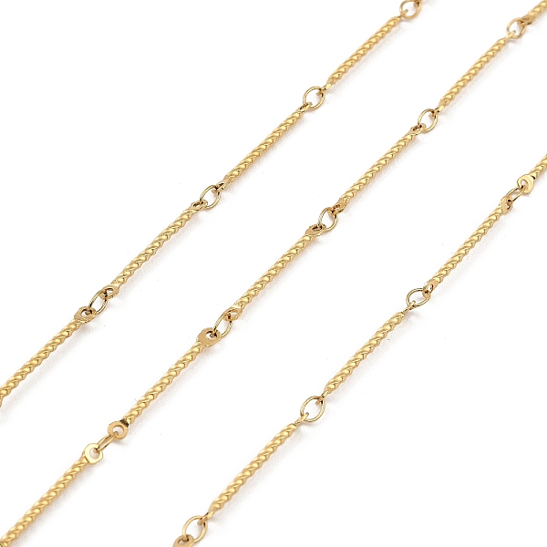 

PandaHall Ion Plating(IP) 304 Stainless Steel Twist Link Chains, Soldered, with Spool, Golden, 20x1x1mm, Ring: 2mm, about 10m/roll 304...