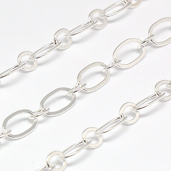 

PandaHall Brass Figaro Chains, Soldered, with Spool, Oval and Round Link Chains, Silver, 5.5x0.5mm, about 82.02 Feet(25m)/roll Brass