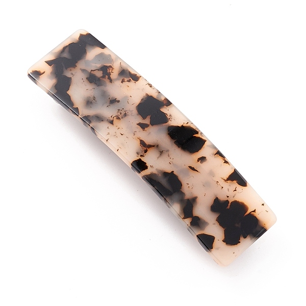 

PandaHall Cellulose Acetate(Resin) Hair Barrette, with Platinum Iron Findings, Rectangle, Bisque, 84.5x24x14mm Cellulose Acetate Orange