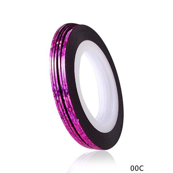 

PandaHall Laser Nail Striping Tape Line, Rolls Striping Tape Adhesive Sticker, for DIY Nail Tip Decoration, Magenta, 0.8mm, 20m/roll Paper..., Pink