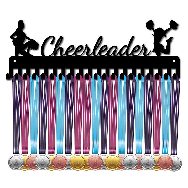 

PandaHall CREATCABIN Cheerleader Medal Holder Display Hanger Rack Sports Metal Wall Mount with 20 Hooks Hang Over 60 Medals Runners Home...