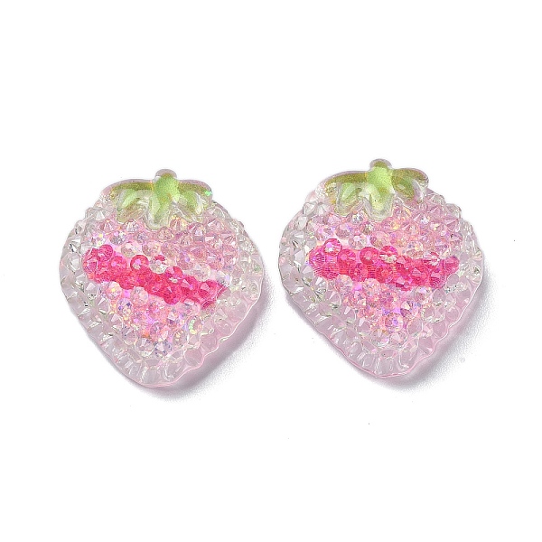 

PandaHall Fruit Transparent Epoxy Resin Decoden Cabochons, with Paillettes, Strawberry, 21x19.5x10mm Epoxy Resin Strawberry