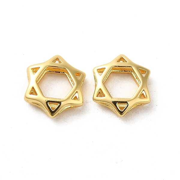 

PandaHall Brass Beads, Hexagram, Real 18K Gold Plated, 8x9x2.5mm Brass Hexagon