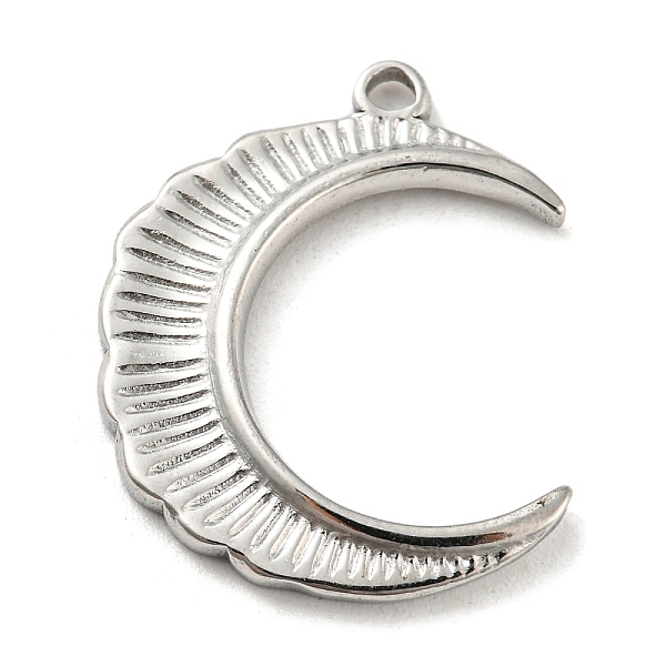 

PandaHall 304 Stainless Steel Pendants, Moon Charm, Stainless Steel Color, 23x18x1.5mm, Hole: 1.6mm 304 Stainless Steel Moon