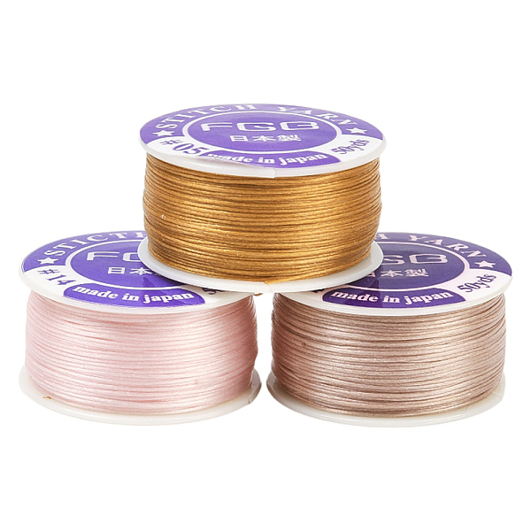 3 rouleau de fils de nylon enduits spéciaux de 3 couleurs pour perles de rocaille