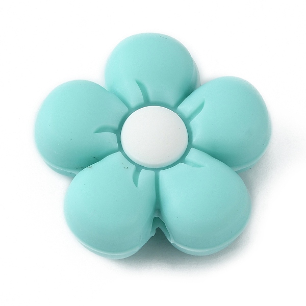 

PandaHall Silicone Beads, DIY Nursing Necklaces and Bracelets Making, Chewing Pendants For Teethers, Flower, Turquoise, 26x27x10mm, Hole..., Green