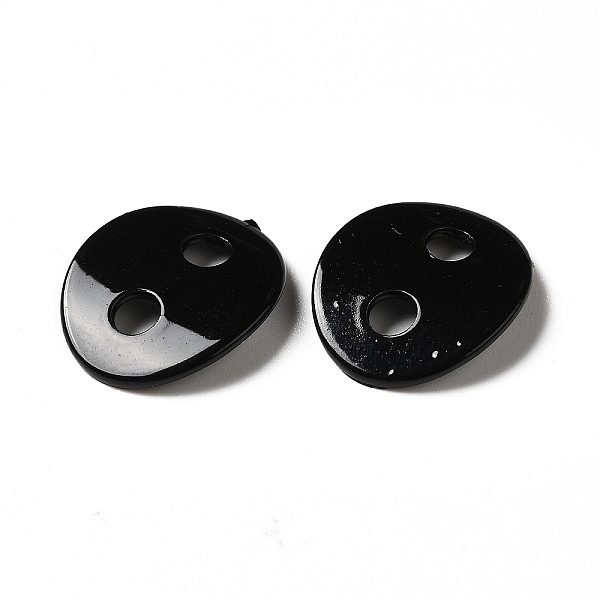 

PandaHall Spray Painted 201 Stainless Steel Connector Charms, Oval, Black, 12x14x1mm, Hole: 2.5mm 201 Stainless Steel Oval Black