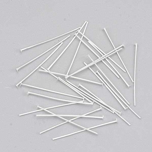 

PandaHall Brass Flat Head Pins, Cadmium Free & Lead Free, Silver Color Plated, 30x0.75~0.8mm, 20 Gauge, about 8000pcs/1000g, Head: 1.8mm...
