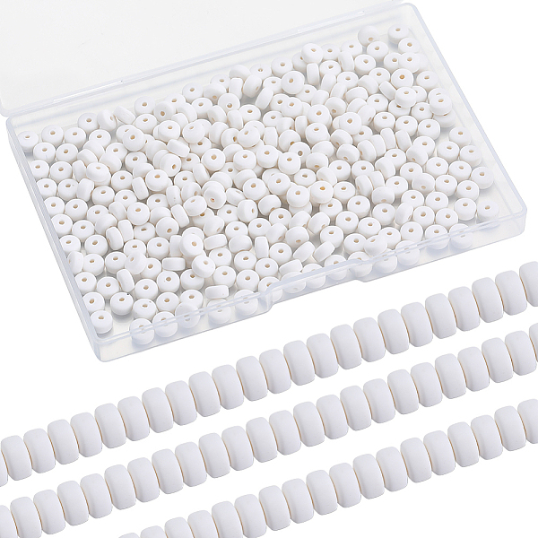 

PandaHall SUNNYCLUE 1 Box 350PCS 6mm White Polymer Clay Beads Bulk Small Heishi Beads Mini Refill Round Flat Disc Vinyl Spacer Loose Beads...
