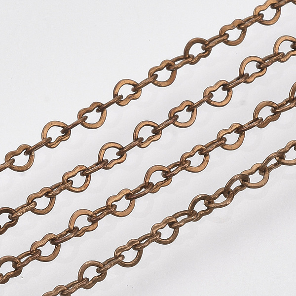 

PandaHall 3.28 Feet Soldered Brass Heart Chains, Red Copper, 1.8x2.4x0.4mm Brass