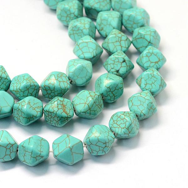 

PandaHall Synthetic Turquoise Bead Strands, Star Cut Round Beads, Dyed, Turquoise, 14~15x14~14.5mm, Hole: 1mm, about 29pcs/strand, 16.1 inch..., Green