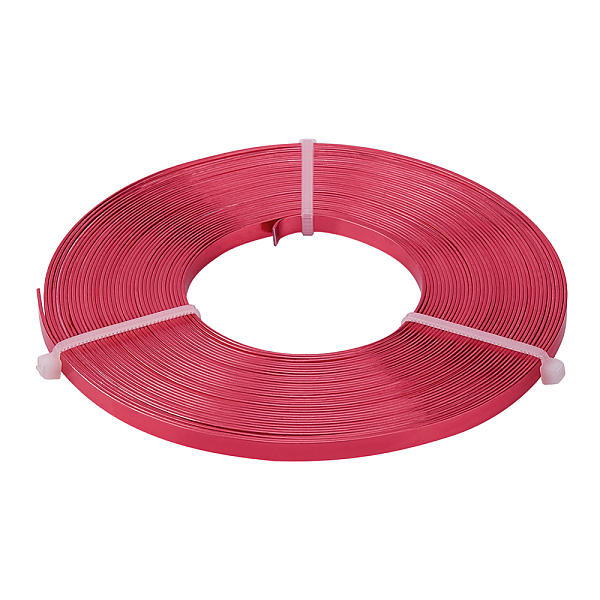 PandaHall Aluminum Flat Wire, Wide Flat Jewelry Craft Wire for Jewelry Making, DIY Craft Project, Plant Modeling or Packaging, Flamingo...