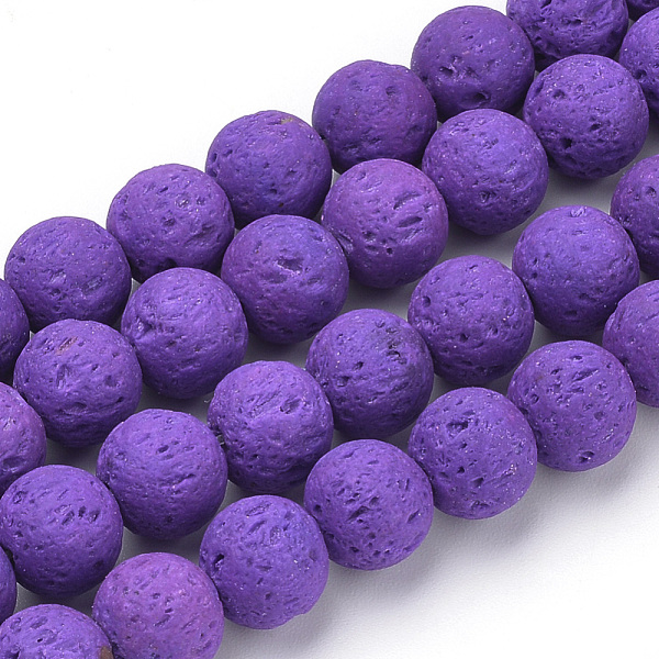 

PandaHall Synthetic Lava Rock Beads Strands, Dyed, Round, Blue Violet, 10mm, Hole: 1mm, about 39pcs/strand, 14.96 inch(38cm) Lava Rock Round..., Purple