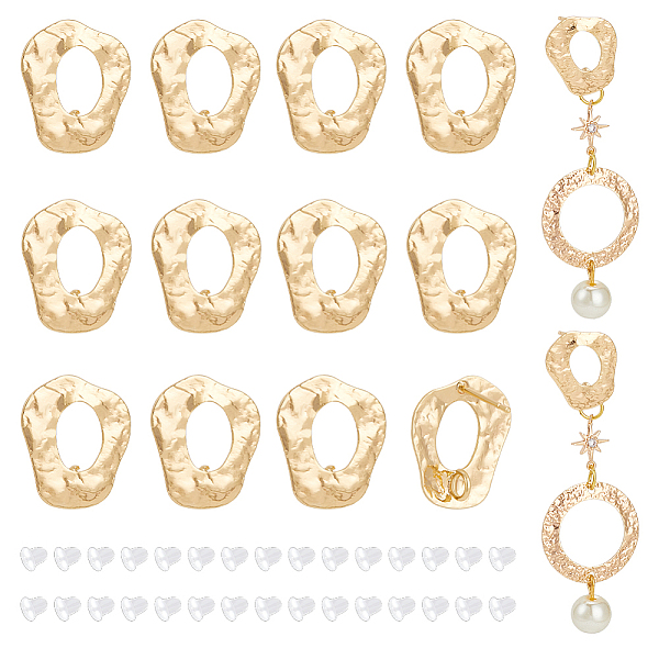 

PandaHall BENECREAT 12Pcs Brass Hollow Out Twist Teardrop Stud Earring Findings, with Vertical Loops, with 30Pcs Plastic Ear Nuts, Real 18K...