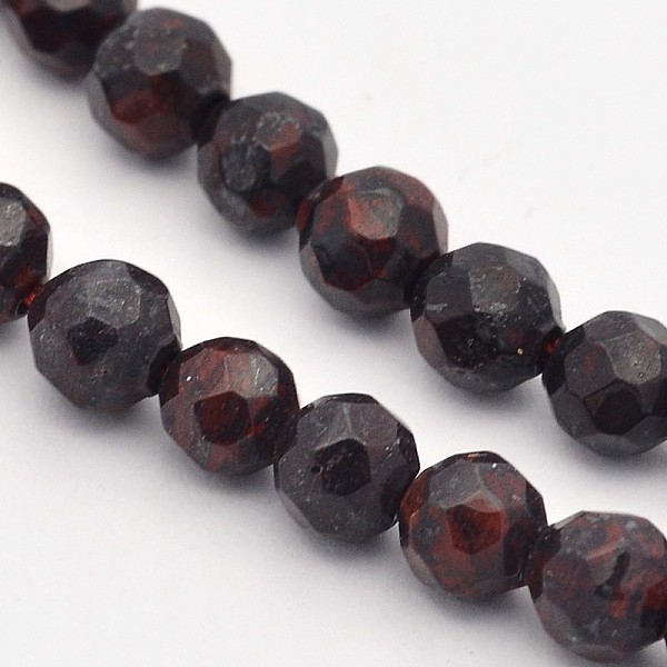 

PandaHall Natural Bloodstone Beads Strands, Heliotrope Stone Beads, Faceted, Round, 4mm, Hole: 1mm, about 90pcs/strand, 15.35 inch...
