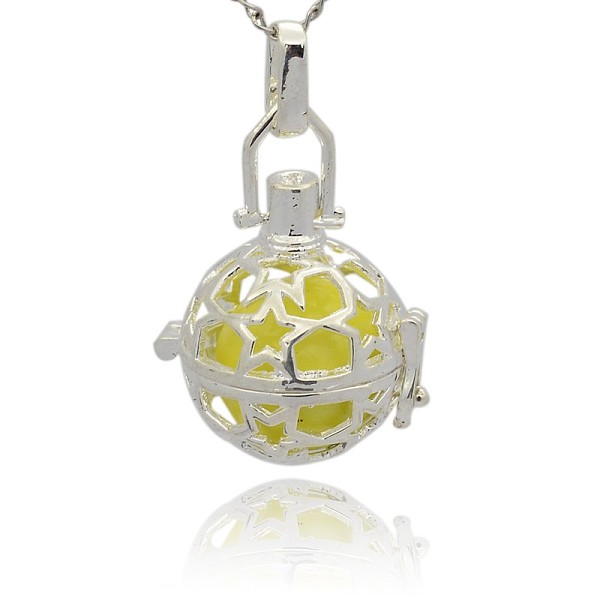 

PandaHall Silver Color Plated Brass Hollow Round Cage Pendants, with No Hole Spray Painted Brass Round Ball Beads, Champagne Yellow...
