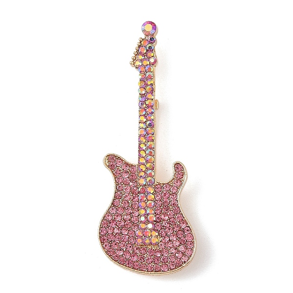 Guitar Alloy Rhinestone Musical Instruments Brooches