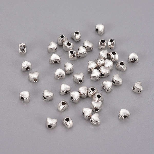 

PandaHall Tibetan Style Spacer Beads, Mother's Day Gifts Making, Cadmium Free & Lead Free, Heart, Antique Silver, about 3.5mm long, 4mm wide...