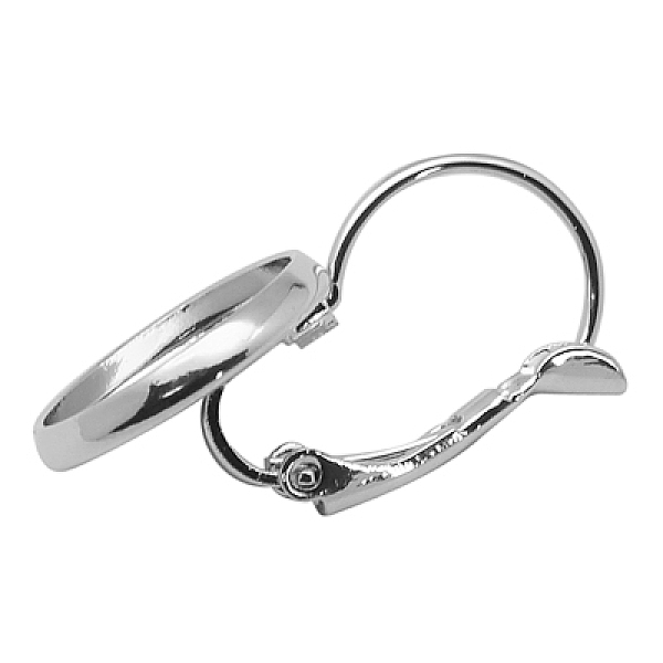 

PandaHall Brass Leverback Earring Findings, Platinum Color, Size: about 14mm wide, 25mm long, 12mm inner diameter Brass