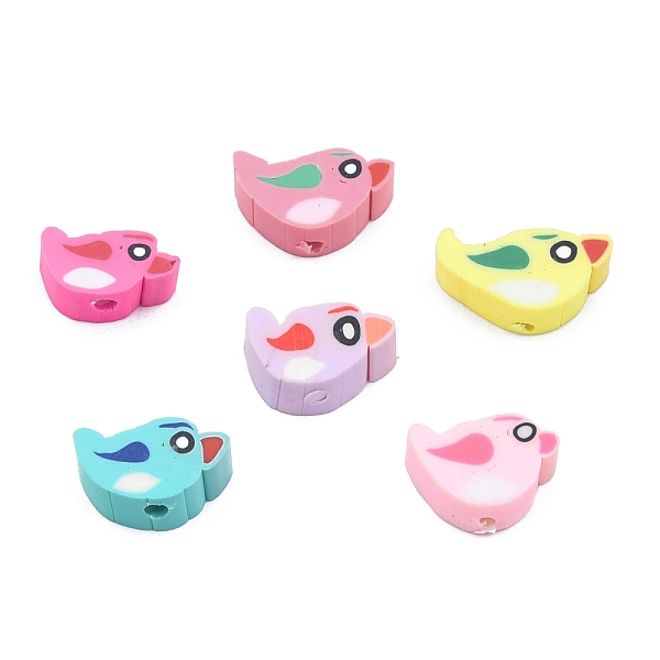 

PandaHall Handmade Polymer Clay Beads, Bird, Mixed Color, 11.5~13x7x4.5~5mm, Hole: 1.6mm Polymer Clay Bird Multicolor