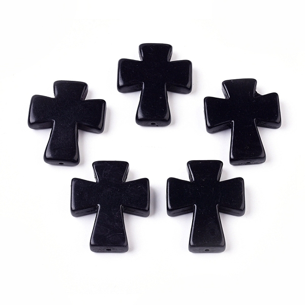 

PandaHall Synthetic Turquoise Beads, Dyed, Cross, Black, 35x30x7mm, Hole: 1mm Synthetic Turquoise Cross Black