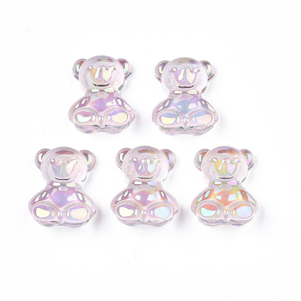

PandaHall Transparent Acrylic Cabochons, Rainbow Color Plated, Bear, Pink, 21x17.5x9mm Acrylic Bear Pink