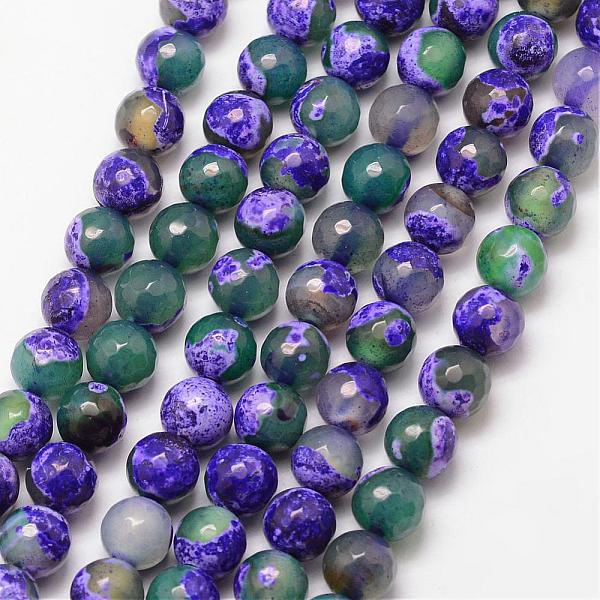 

PandaHall Natural Fire Crackle Agate Bead Strands, Round, Grade A, Faceted, Dyed & Heated, Mauve, 8mm, Hole: 1mm, about 47pcs/strand, 15..., Purple