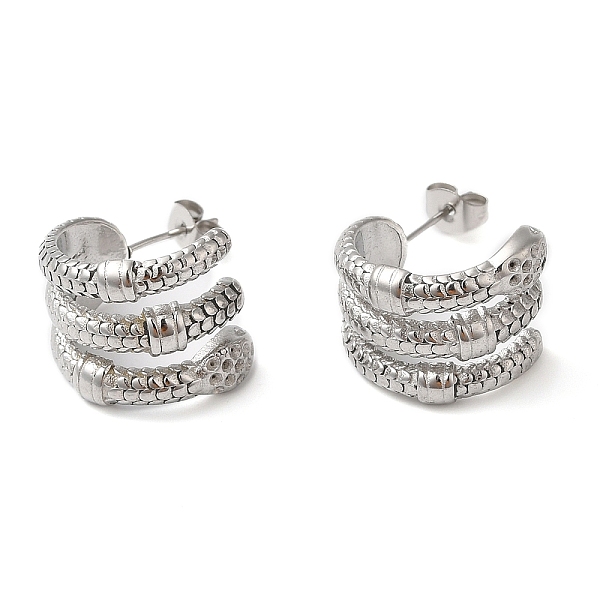 

PandaHall 304 Stainless Steel Snake Stud Earing Findings, Earring Settings for Rhinestone, Stainless Steel Color, 18.5x15.5mm, Fit for 1.2...