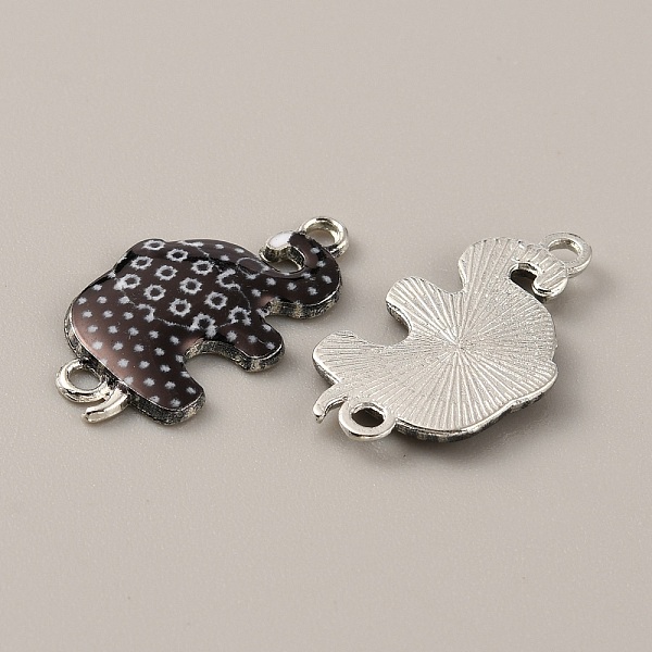 

PandaHall Alloy Enamel Connector Charms, Platinum, Polka Dot Elephant, Black, 13x24x2mm, Hole: 1.6mm Alloy+Enamel Polka Dot Black