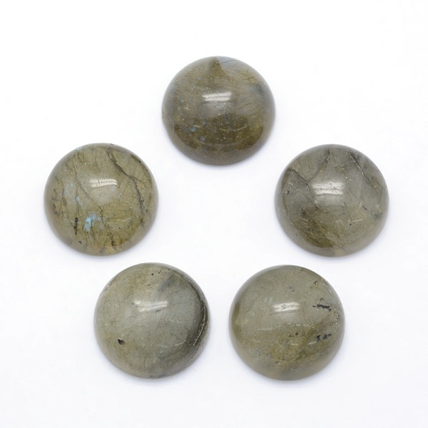 

PandaHall Natural Labradorite Cabochons, Half Round, 14~14.5x6mm Labradorite Half Round