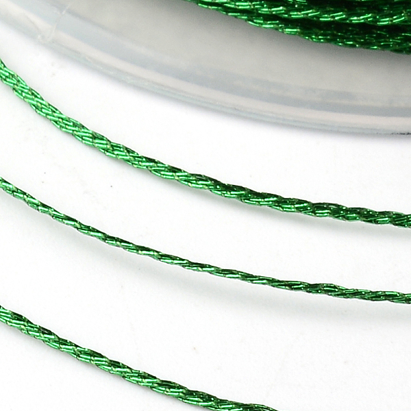 

PandaHall Round Metallic Thread, Embroidery Thread, 6-Ply, Green, 0.6mm, about 87.48 yards(80m)/roll Fibre Green