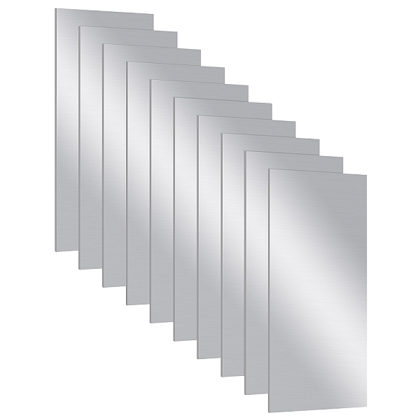 PandaHall BENECREAT 10pcs Aluminium Metal Sheet, 5x10cm Rectangle Flat Plain Plate with Protective Film for Decoration, Packaging...