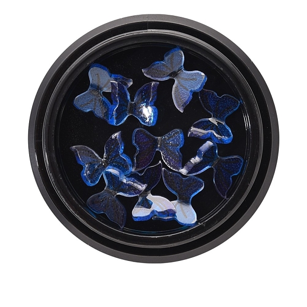 

PandaHall Resin Cabochons, Nail Art Decoration Accessories, 3D Butterfly, Cornflower Blue, 7x7.5x3mm, about 10pcs/box Resin Butterfly Blue