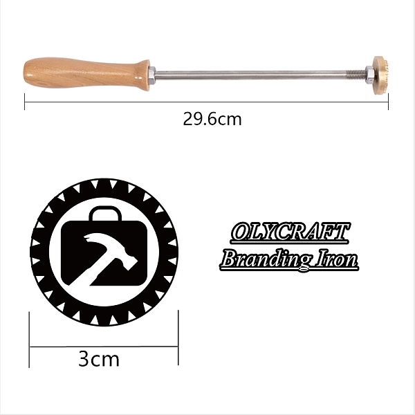

PandaHall Stamping Embossing Soldering Brass with Stamp, for Cake/Wood, Golden, Tools Pattern, 30mm Brass Tool