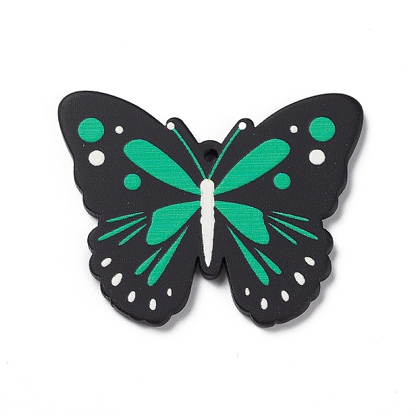 

PandaHall Opaque Resin Pendants, Butterfly Charms, Sea Green, 30.5x39.5x2.5mm, Hole: 1.6mm Resin Butterfly