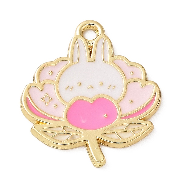 

PandaHall Alloy Enamel Pendants, Golden, Rabbit with Flower, 24x20x1.5mm, Hole: 1.8mm Alloy+Enamel Flower